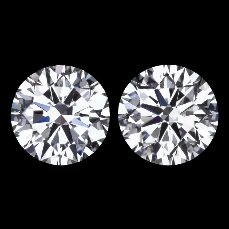 women’s small stud earrings-2 CARAT LAB CREATED DIAMOND STUD EARRINGS CERTIFIED D SI1 EXCELLENT ROUND PAIR