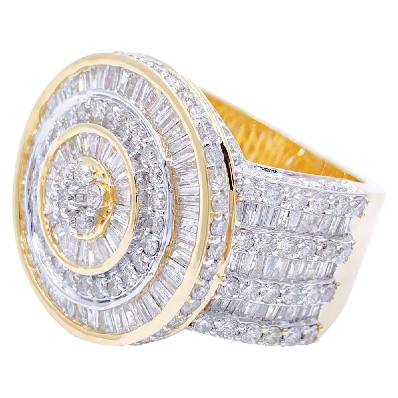 women’s engraved engagement rings-Radiant Baguette 3.77cttw Diamond Ring 10K Yellow Gold