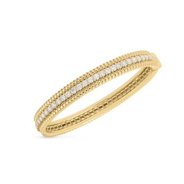 women’s fancy bracelets-18K YELLOW GOLD SIENA DIAMOND 1 ROW BANGLE