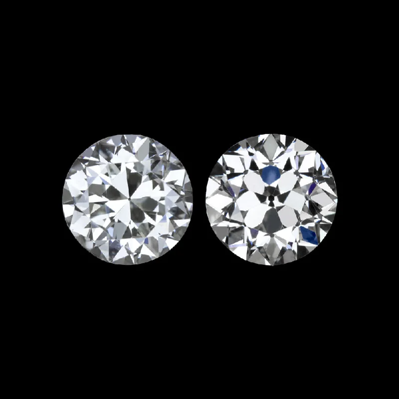 women’s bridal drop earrings-0.56ct OLD EUROPEAN CUT DIAMOND STUD EARRINGS F-G VS2-SI1 PAIR LOOSE VINTAGE