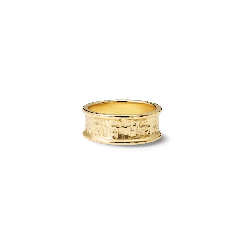 women’s sterling silver rings-Tortilla Ring Yellow Gold