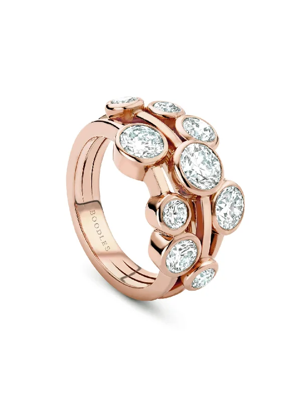 women’s bold engagement rings-Raindance Medium Rose Gold Diamond Ring