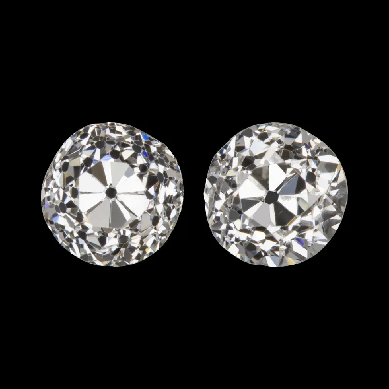 women’s matching hoop earrings-0.59ct OLD MINE CUT DIAMOND STUD EARRINGS G VS2-SI1 MATCHING PAIR LOOSE NATURAL