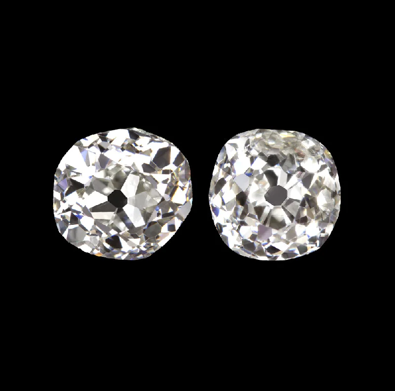 women’s choker earrings-0.66ct OLD MINE CUT DIAMOND STUD EARRINGS H VS2-SI1 ANTIQUE PAIR LOOSE NATURAL