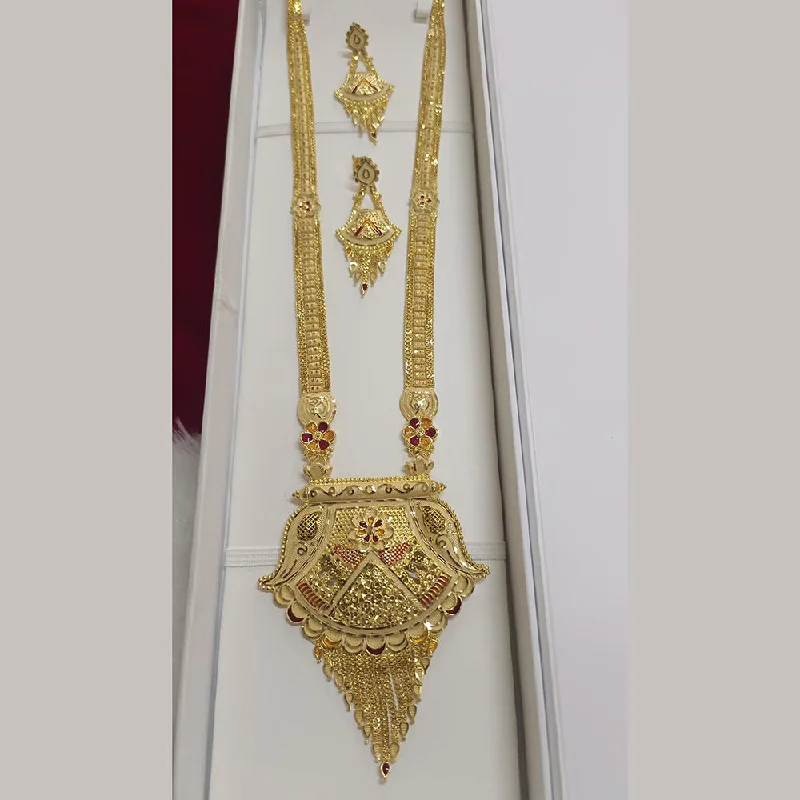 women’s necklace sets-Pari Art Jewellery Gold Forming Gold Long Necklace Set