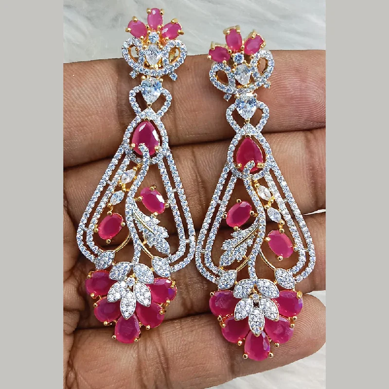 women’s boho earrings-Jain Jewellers Gold Plated AD Dangler Earrings