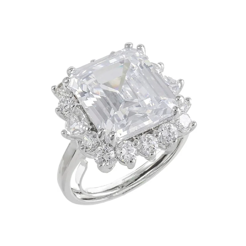 women’s luxury wedding rings-Asscher Cut  Ring