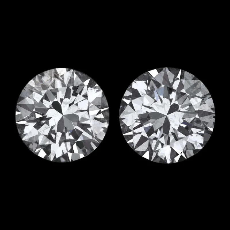 women’s oversized earrings-E-F COLOR 5mm .91ct NATURAL DIAMOND STUD EARRINGS CLEAN ROUND BRILLIANT PAIR 1ct