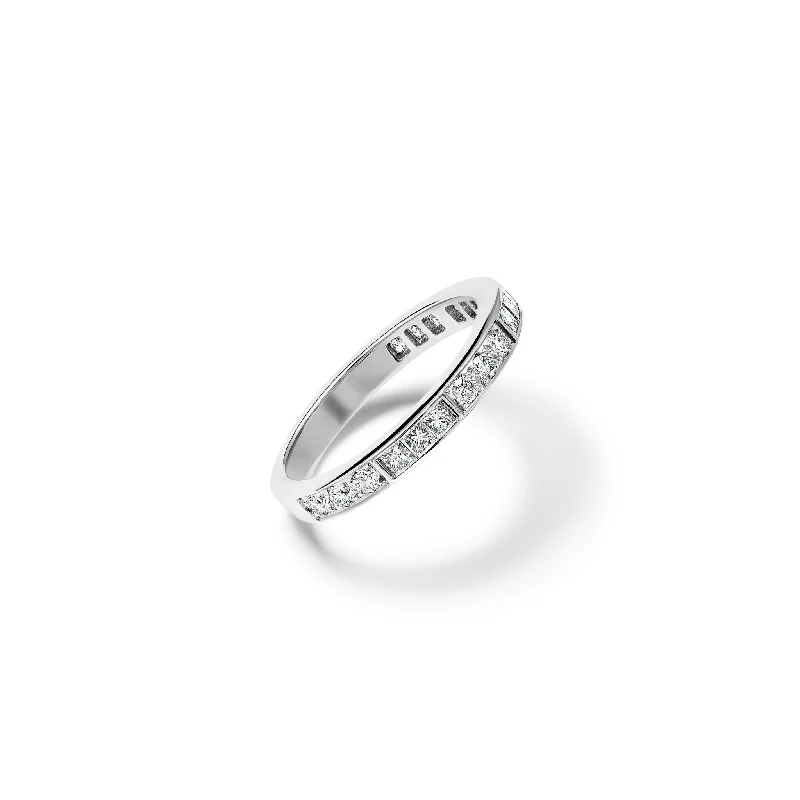 women’s diamond rings-Valeria Half Eternity Ring 18ct White Gold - Diamond