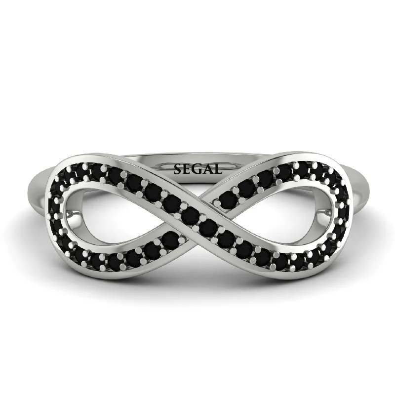 women’s white gold engagement rings-Infinity Black Diamond Ring - Alexa No. 9