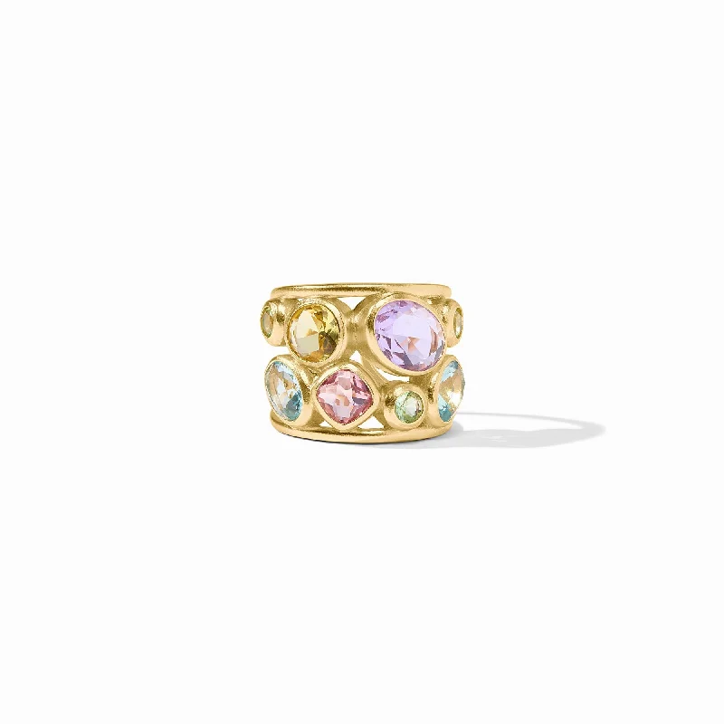 women’s double band rings-Kaleidoscope Statement Ring