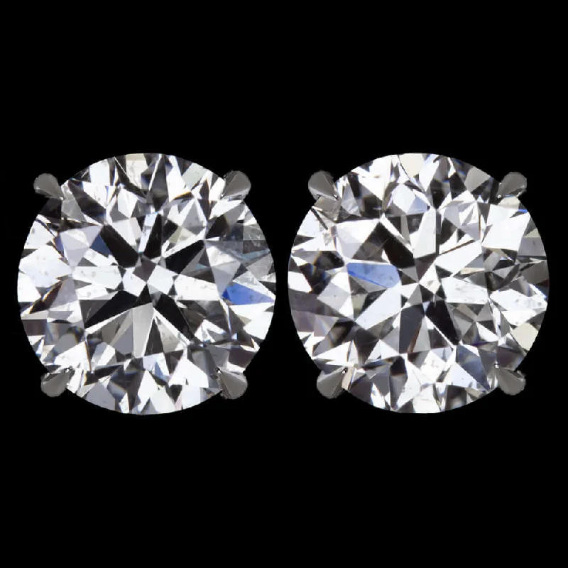 women’s glamorous earrings-2 CARAT EXCELLENT CUT F-G SI2 DIAMOND STUD EARRINGS ROUND BRILLIANT CUT PAIR 2ct