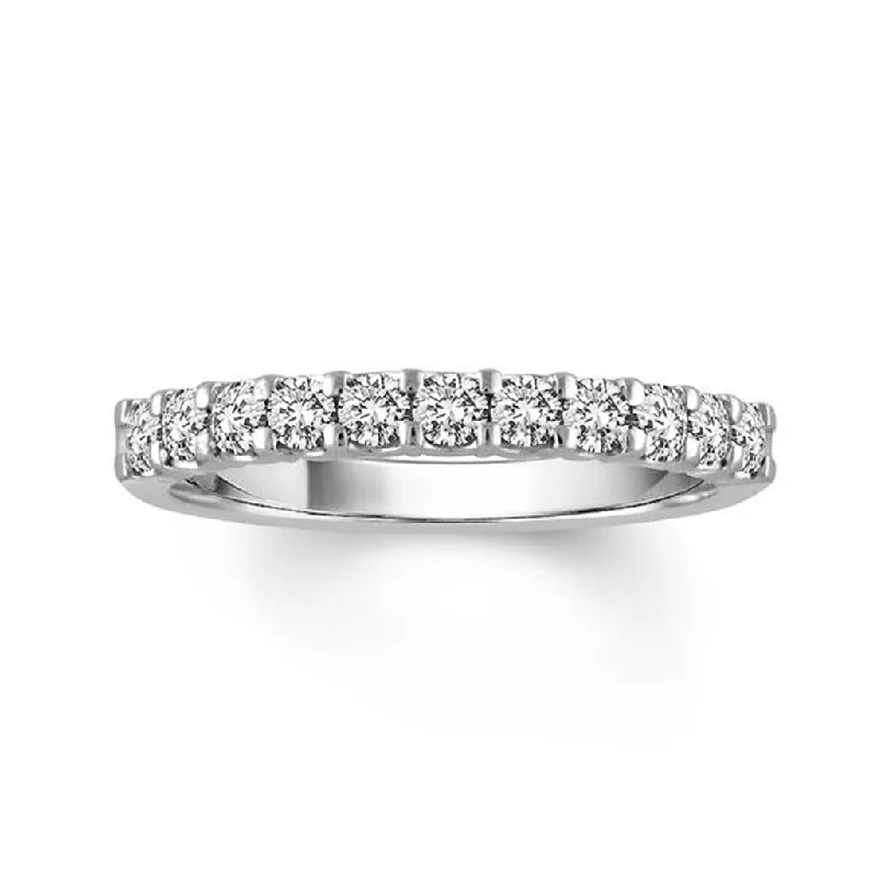 women’s vintage engagement rings-14K White Gold Half Anniversary Diamond Ring