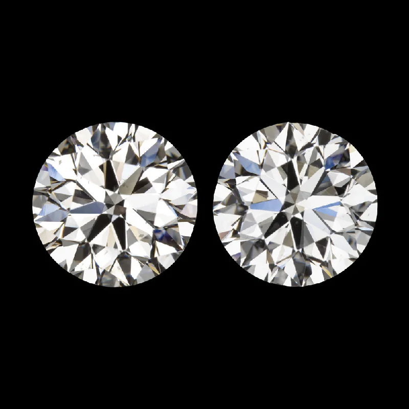 women’s romantic earrings-3 CARAT DIAMOND STUD EARRINGS GIA CERTIFIED J SI1 EXCELLENT ROUND BRILLIANT CUT