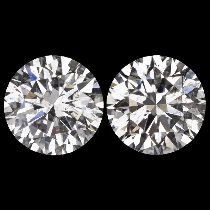 women’s triangle earrings-4.08c NATURAL DIAMOND STUD EARRINGS VERY GOOD ROUND BRILLIANT CUT PAIR LOOSE 4ct