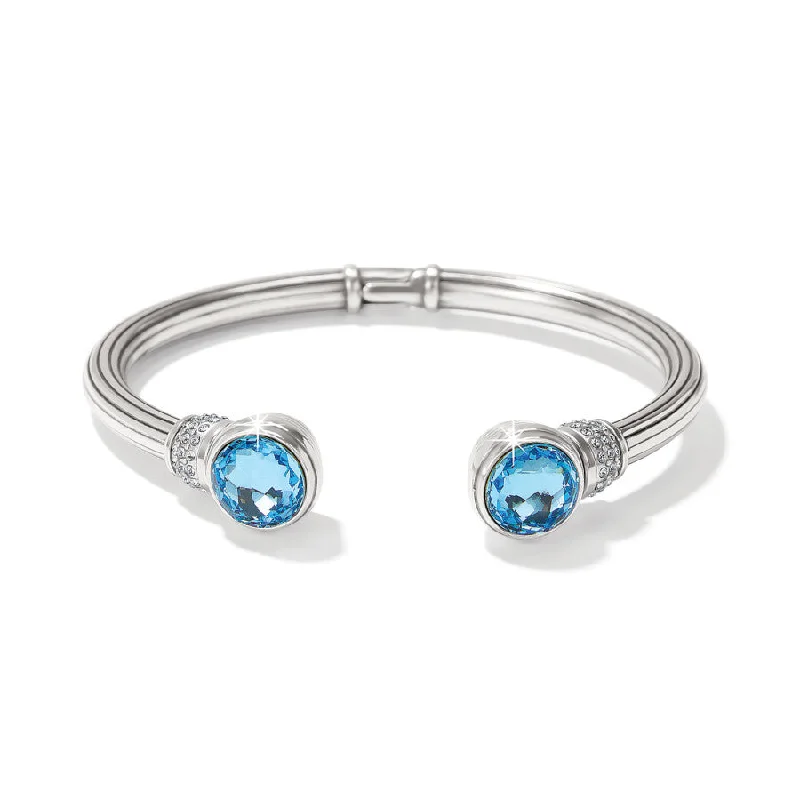 women’s luxurious bracelets-Brighton | Meridian Aurora Petite Hinge Bangle in Aqua