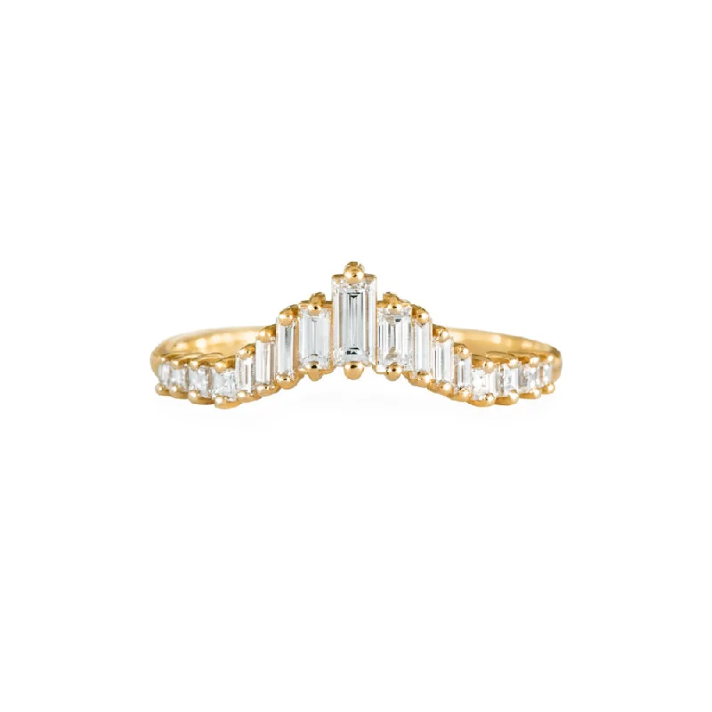 women’s halo diamond engagement rings-Art Deco Tapered Baguette Diamond Ring