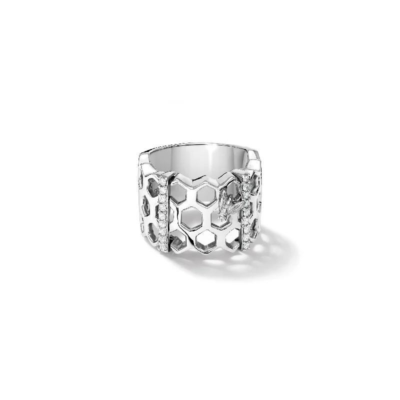 women’s platinum rings-Melissae di Erice Ring White Gold - Diamond