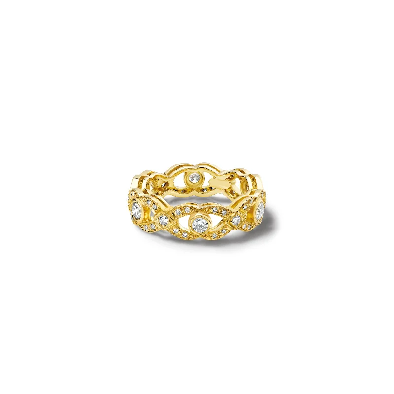 women’s rose gold rings-Topkapi One Ring 18ct Yellow Gold - Diamond