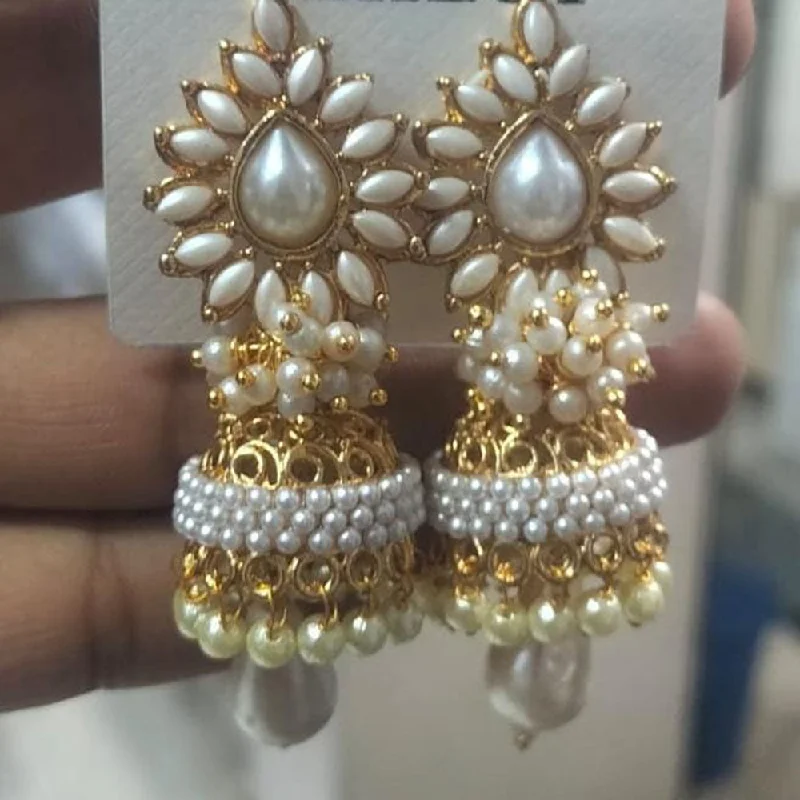 women’s cubic zirconia earrings-Manisha Jewellery Gold Plated Pearl Jhumki Earrings