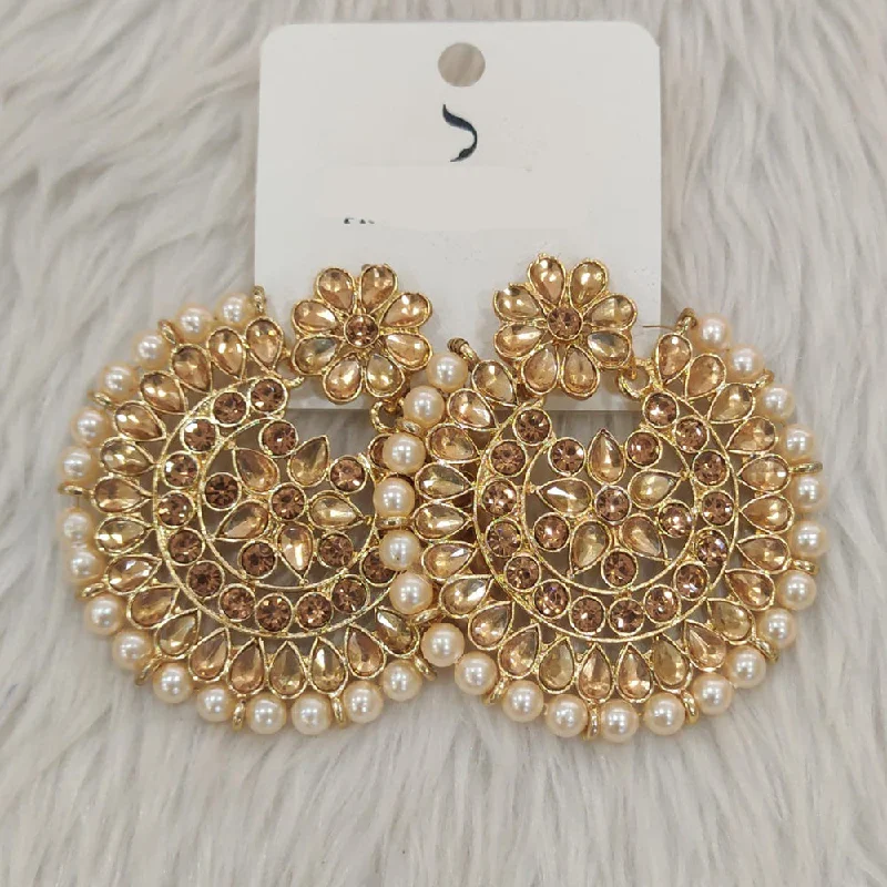 women’s double hoop earrings-Dhwani Gold Plated Crystal Stone Dangler Earrings