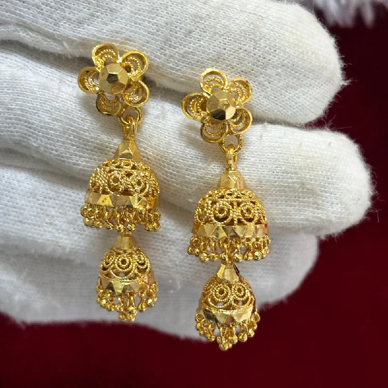 women’s hoop earrings-Pari Art Jewellery Forming Gold Jhumki Earrings