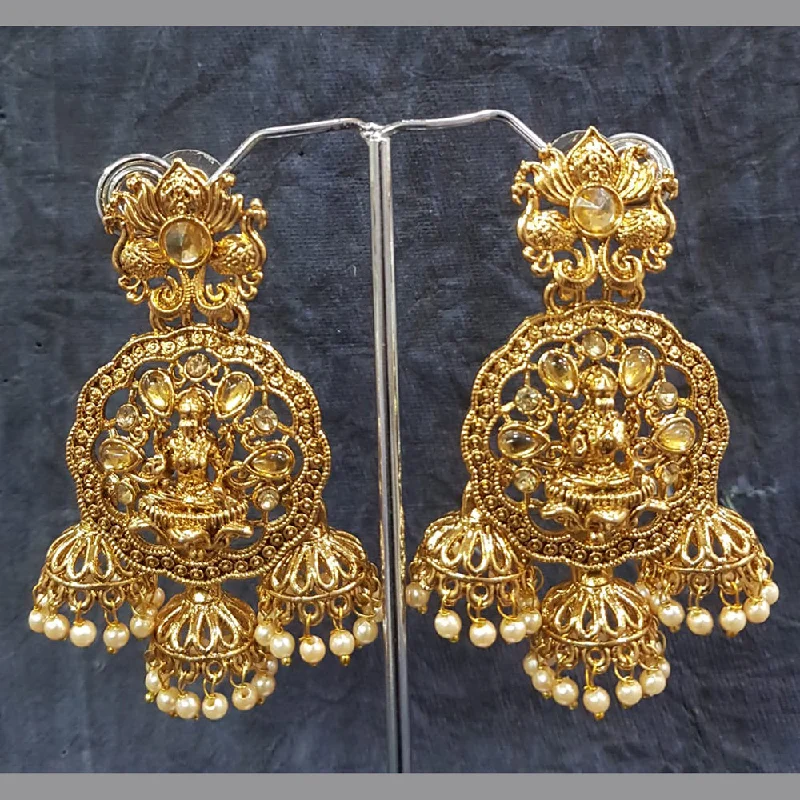 women’s fine jewelry earrings-Shreeji Gold Plated Crystal Stone Jhumki Earrings