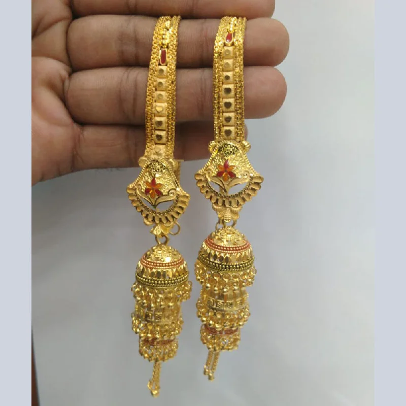 women’s gold earrings-Pari Art Jewellery Gold Forming Dangler Earrings