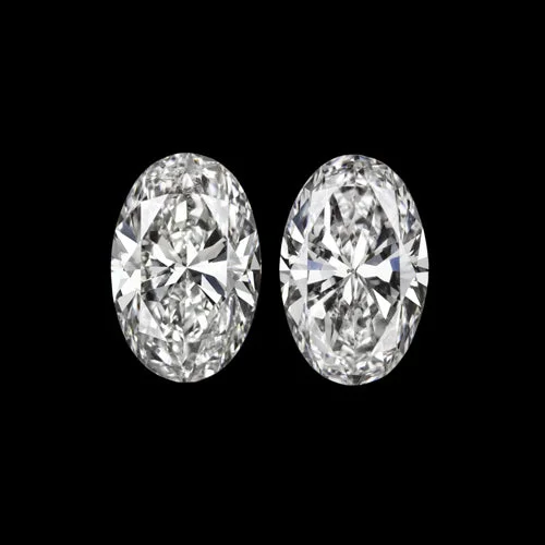 women’s simple earrings-OVAL CUT DIAMOND MATCHING PAIR F-G VS-SI1 .40ct STUD EARRINGS LOOSE SHAPE ACCENT