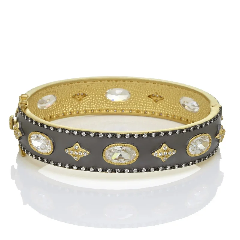 women’s chunky bracelets-OH SO GORGEOUS Wide Hinge Bangle