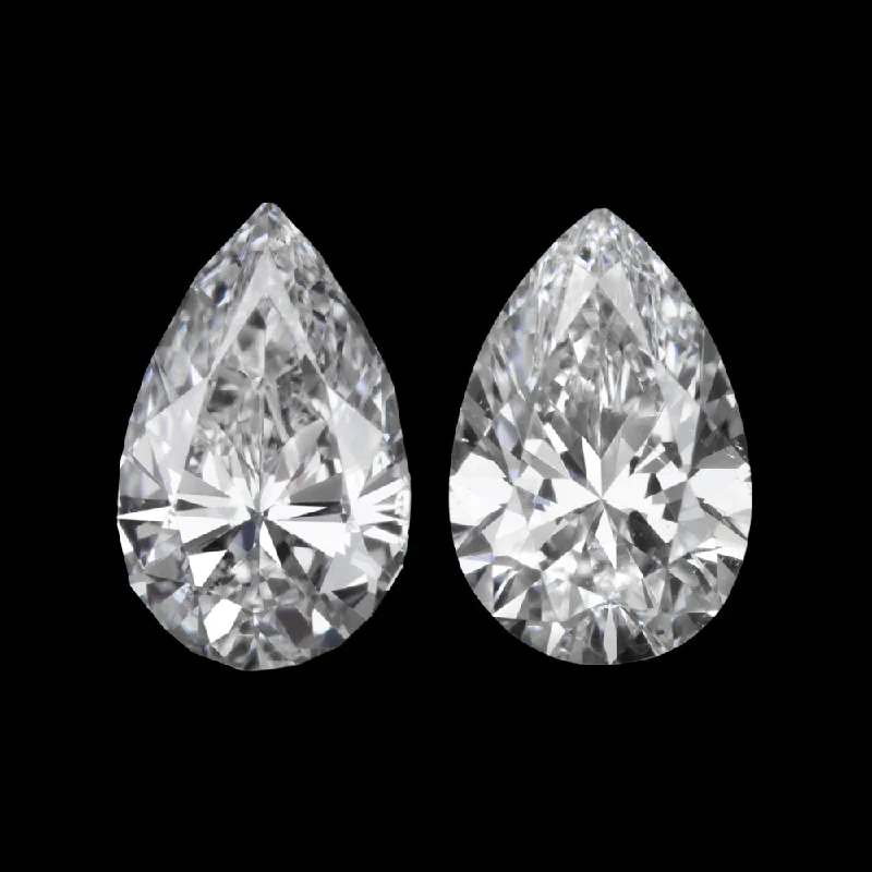 women’s romantic earrings-0.63ct PEAR SHAPE DIAMOND STUD EARRINGS E-F VS2-SI2 MATCHING PAIR ACCENT STONES