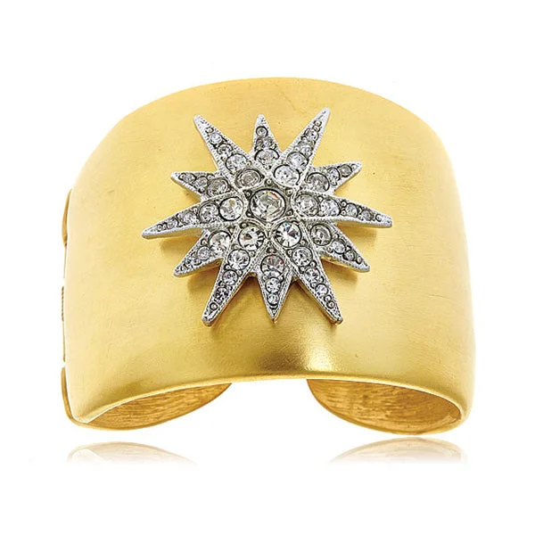 women’s designer bangles-Gold Starburst