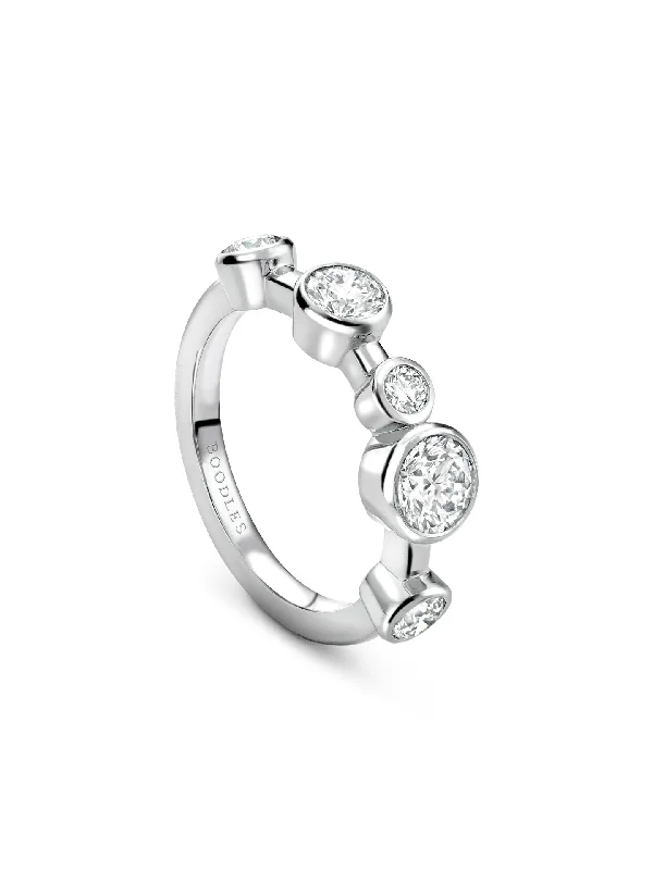 women’s luxurious engagement rings with diamonds-Raindance Large Half-Hoop Platinum Diamond Ring