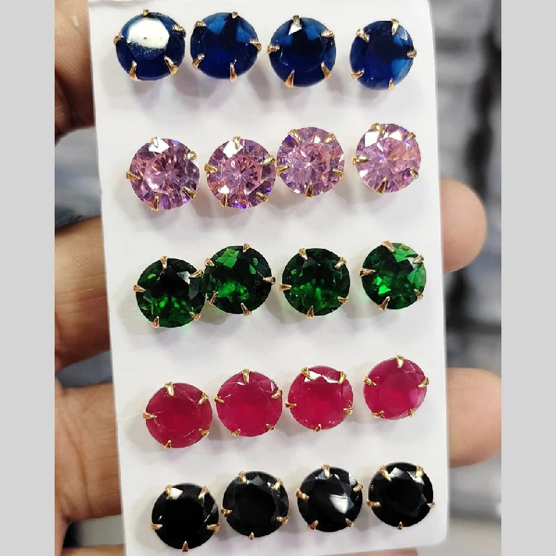 women’s double drop earrings-Aamrapali Crystal Stone Stud Earrings