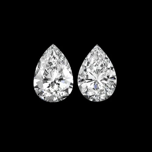 women’s sparkling earrings-PEAR CUT DIAMOND MATCHING PAIR F-G VS-SI1 .36ct STUD EARRINGS LOOSE SHAPE ACCENT