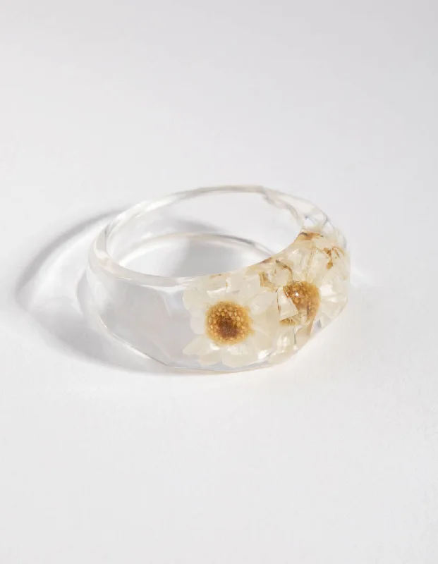 women’s men’s gold rings-Plastic Daisy Ring