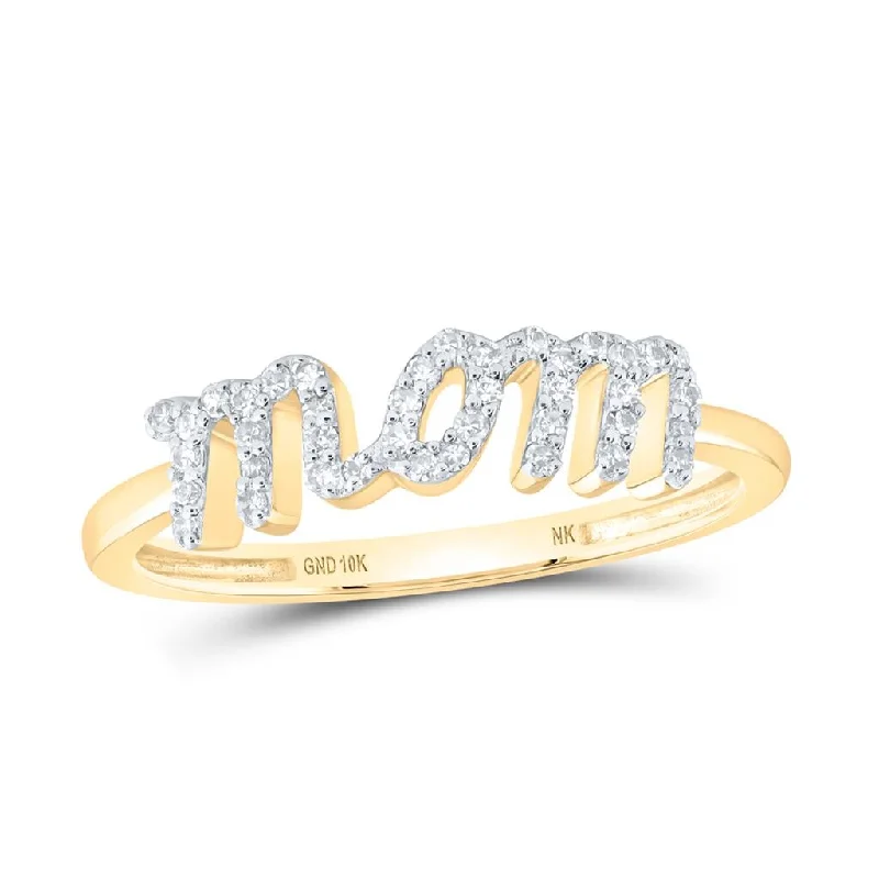 women’s marquise engagement rings-Mom LC Cursive Diamond Ring .15cttw 10K Gold