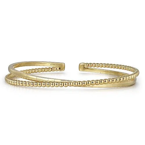 women’s romantic bracelets-14K Yellow Gold Bujukan Bangle