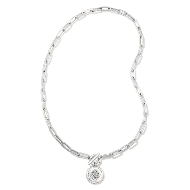 women’s adjustable bracelets-Kendra Scott | Brielle Convertible Medallion Chain Necklace in Silver