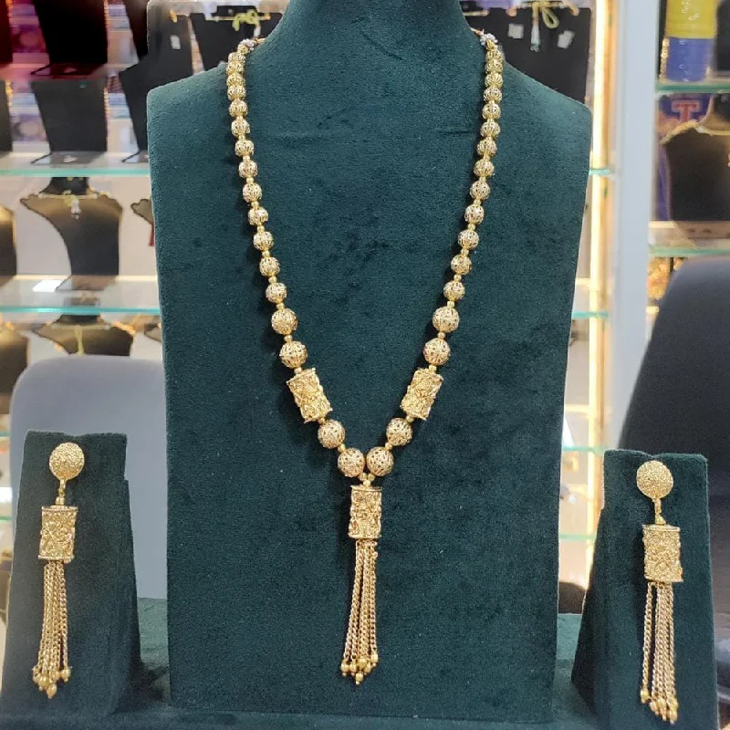 women’s vintage necklaces-Sai Fashion Gold Plated Long Necklace Set