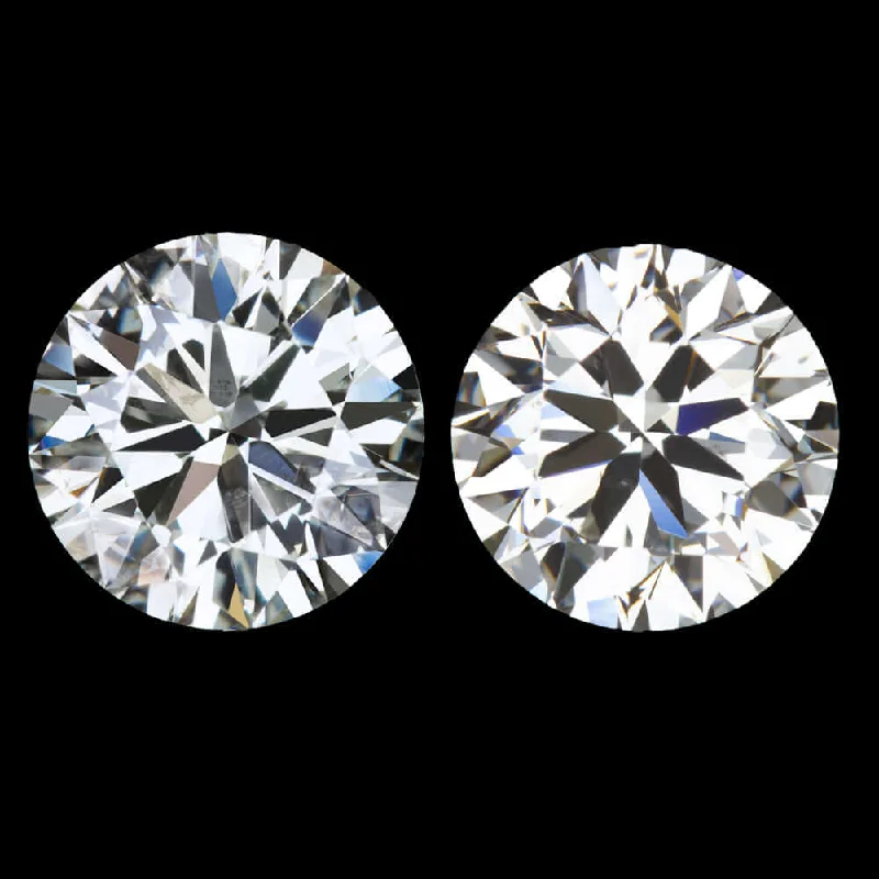 women’s statement earrings-2 CARAT GIA CERTIFIED I SI1-SI2 DIAMOND STUD EARRINGS VERY GOOD CUT ROUND PAIR