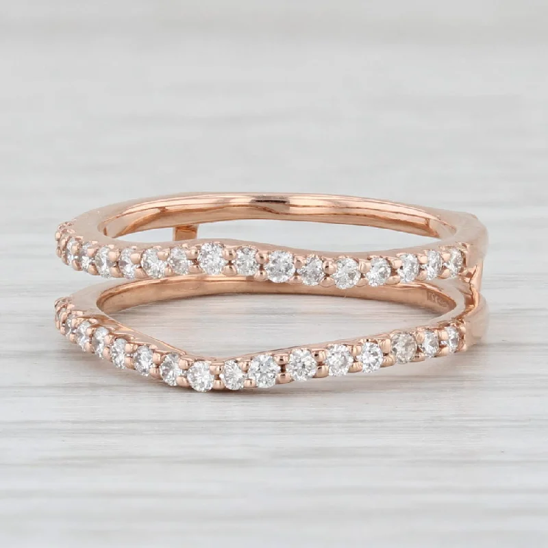 women’s affordable diamond engagement rings-0.45ctw Diamond Ring Jacket Guard 14k Rose Gold Size 5.5 Wedding Bridal