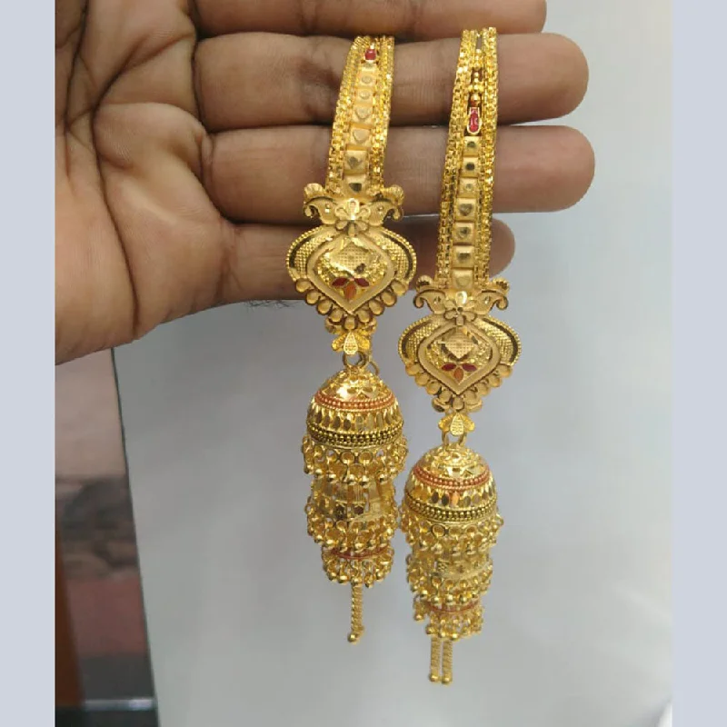 women’s silver earrings-Pari Art Jewellery Gold Forming Dangler Earrings