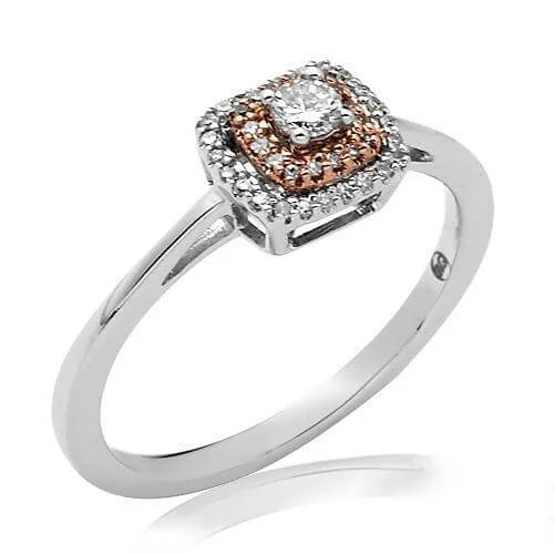 women’s engagement rings-14KW+R 0.25CTW DIAMOND BRIDAL RING