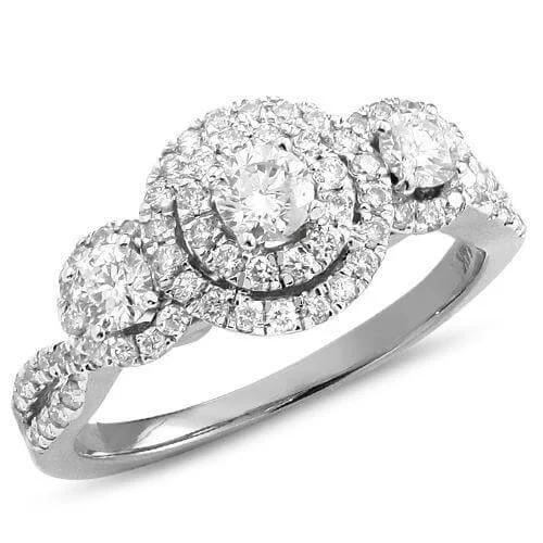 women’s engagement ring sets-14KW 1.00CTW DIAMOND 3-STONE RING