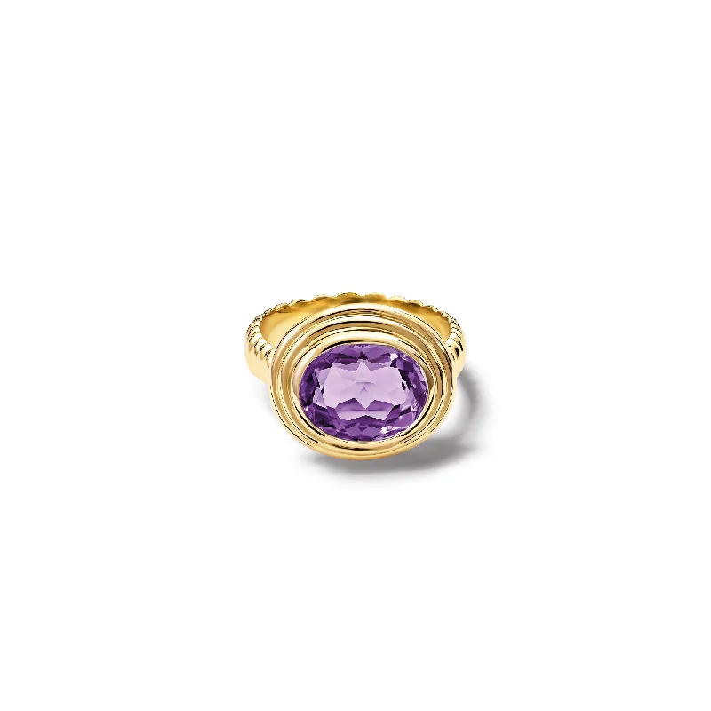 women’s anniversary rings-Whirlpool II Ring Yellow Gold - Amethyst