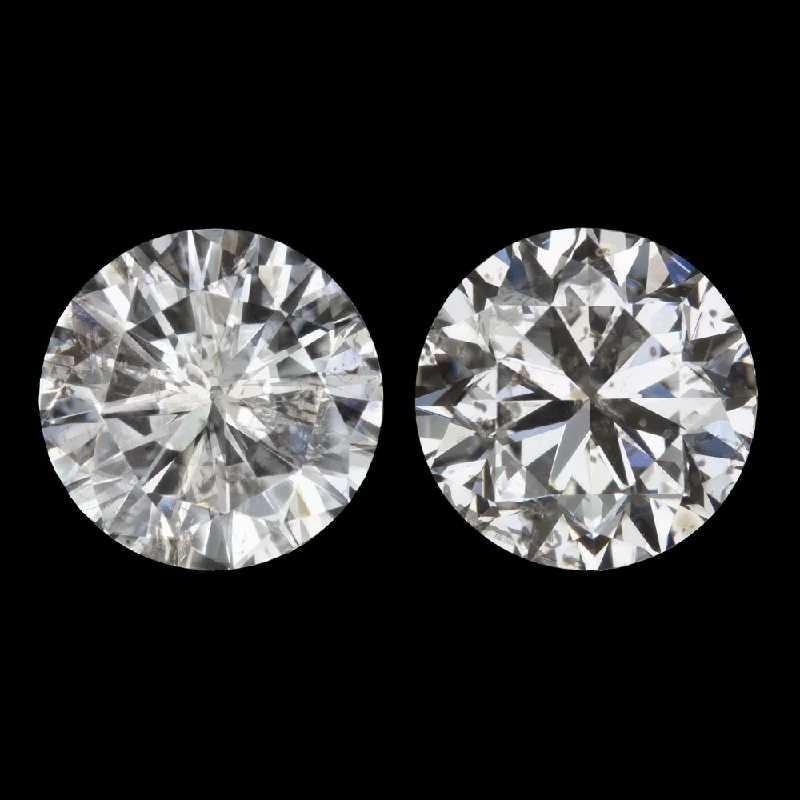 women’s oval earrings-DIAMOND STUD EARRINGS 1.64ct ROUND BRILLIANT CUT NATURAL EARTH MINED PAIR 1.5ct