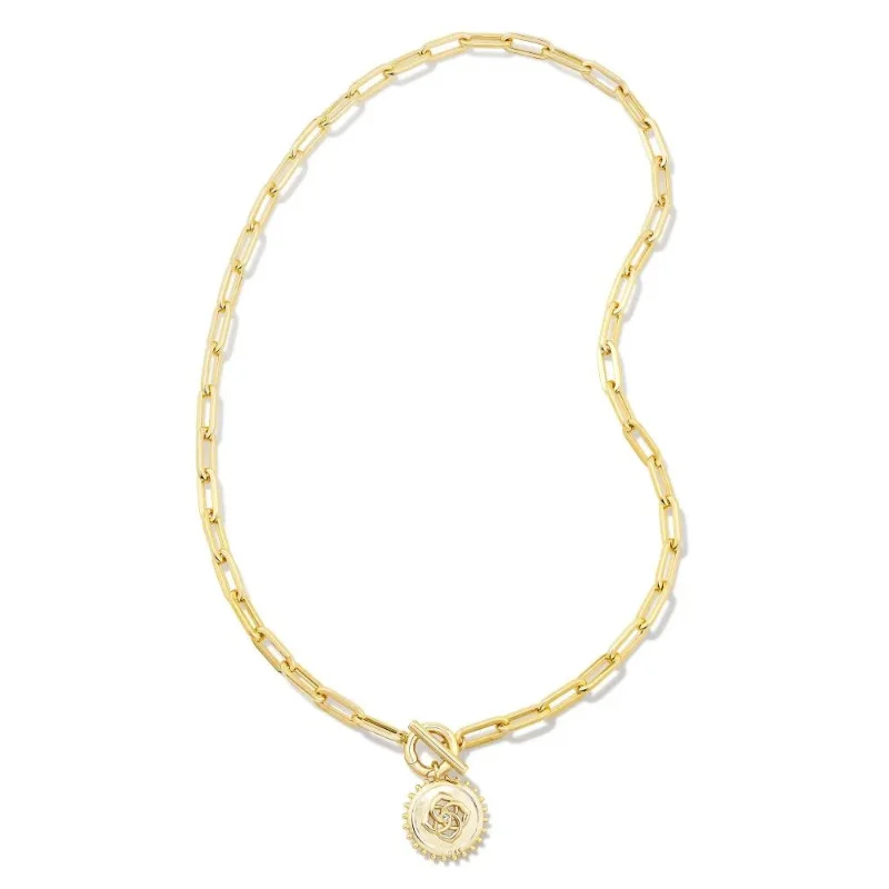 women’s chunky bracelets-Kendra Scott | Brielle Convertible Medallion Chain Necklace in Gold