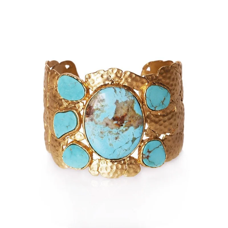 women’s bracelet sets-Confetti Cuff - Turquoise