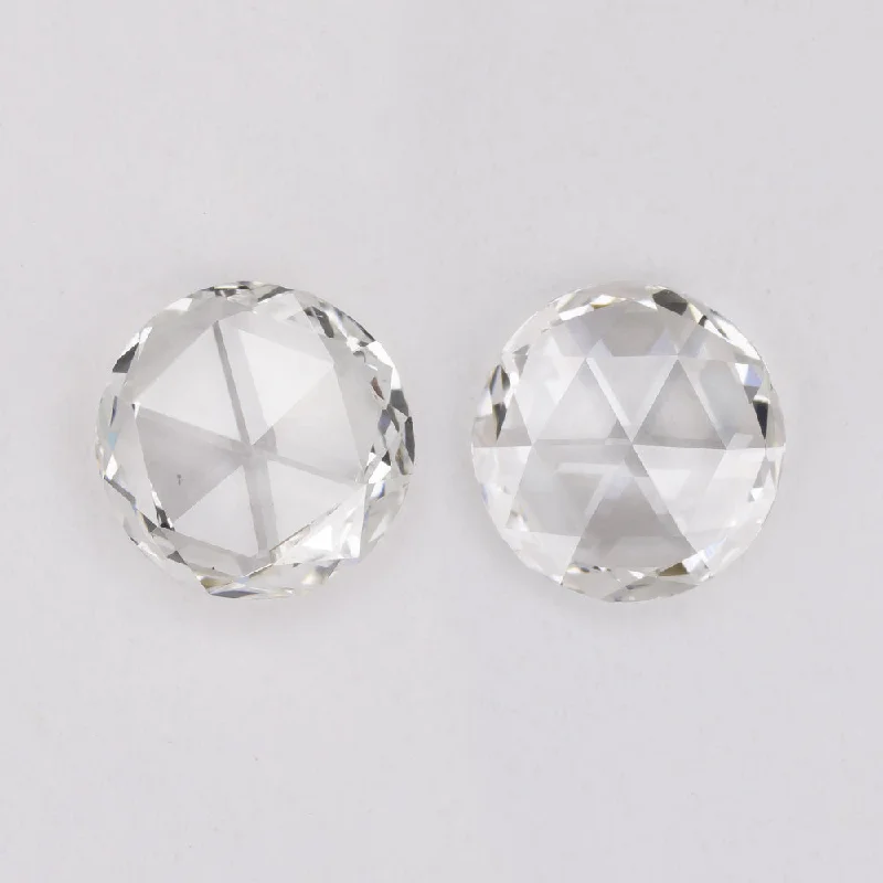 women’s classic earrings-ROSE CUT DIAMOND PAIR STUD EARRINGS NATURAL ROUND 0.93ct F VS2 5.6mm EARTH MINED